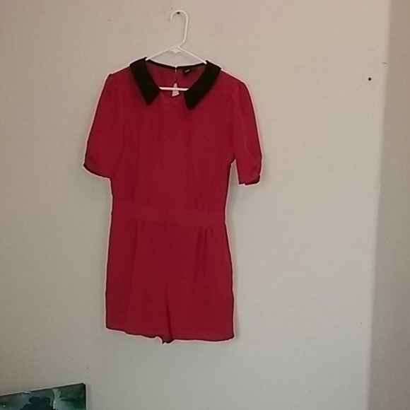 ASOS Other - ASOS Red, 100% Polyester Romper, Exposed Back